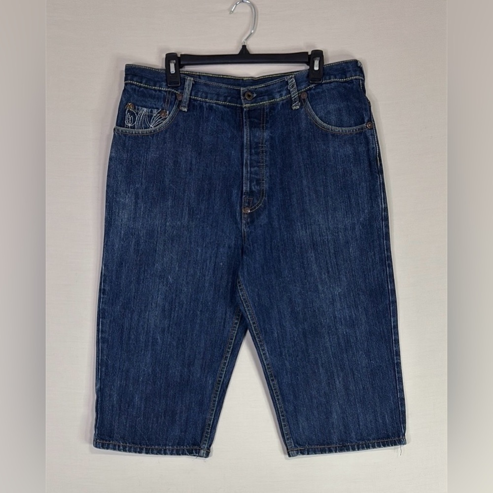 RMC Red Monkey Company Denim Shorts Lot 1110 Embroidered Pockets Size 34